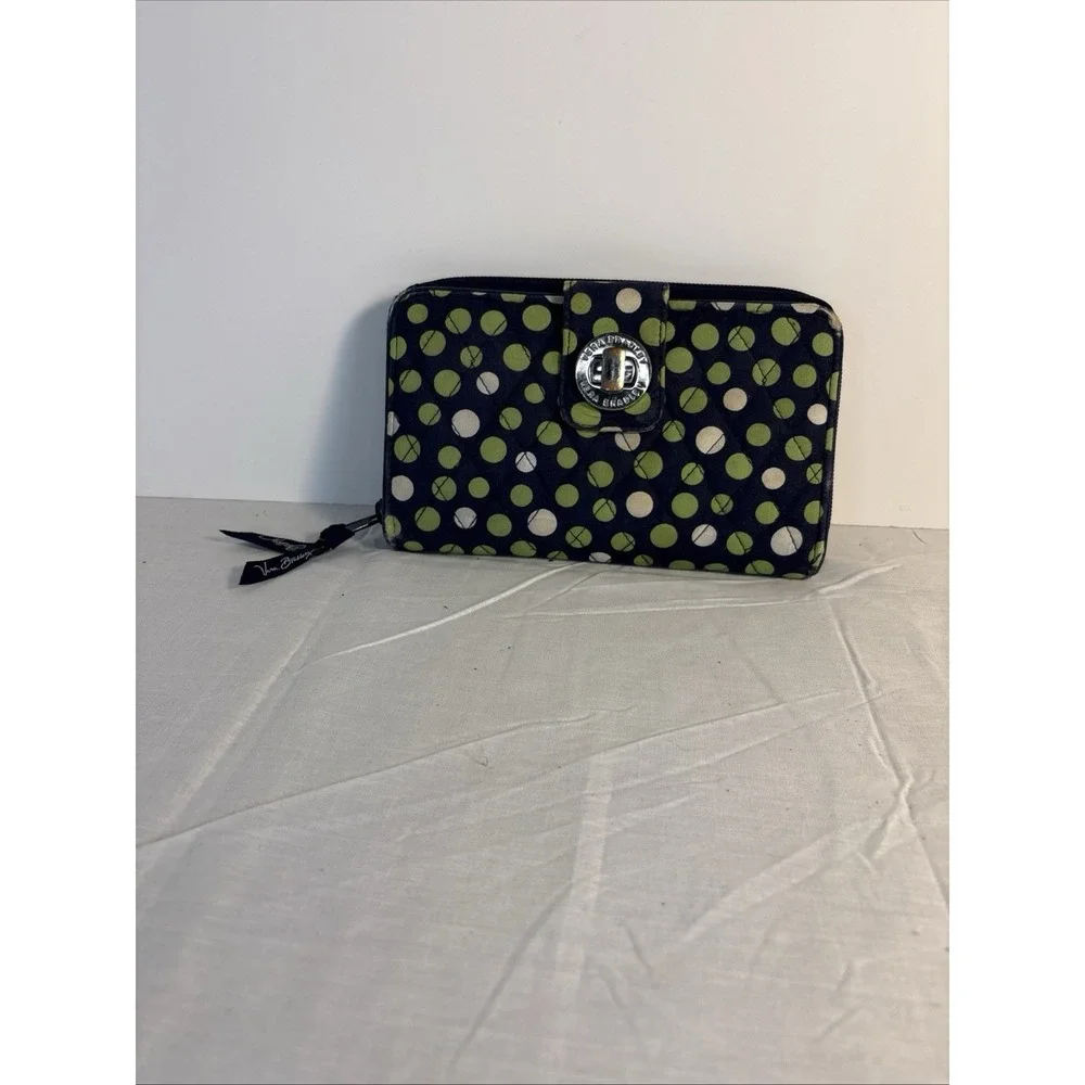 Vera Bradley Blue Green White Dot Women Wallet